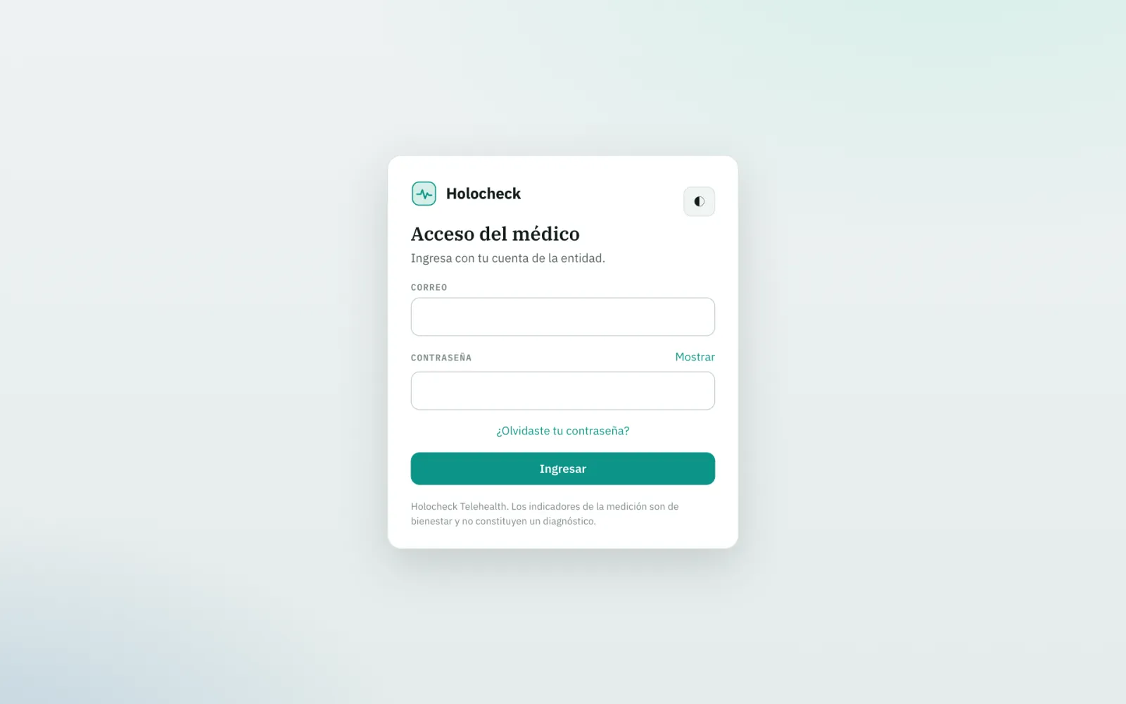 Acceso a la consola clínica de Holocheck