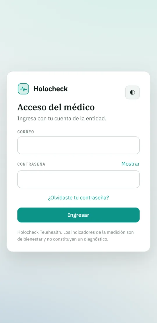 Acceso a la consola clínica en el teléfono